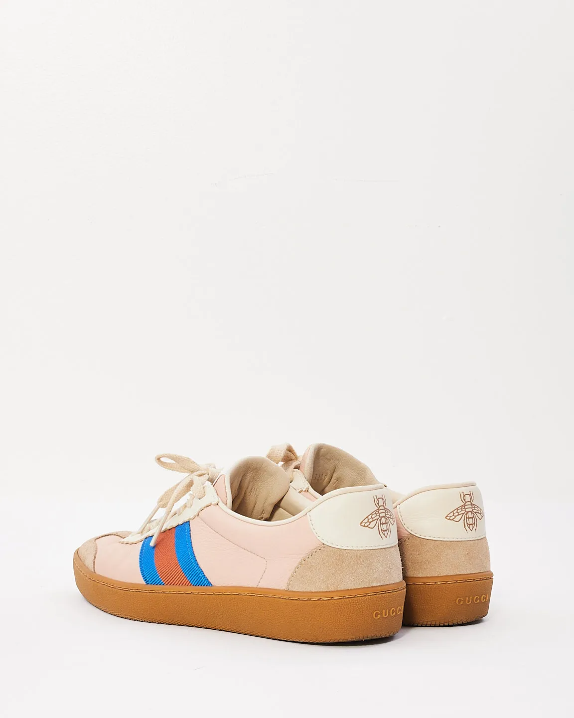 Gucci Pink Leather & Suede Low Top Sneakers - 37
