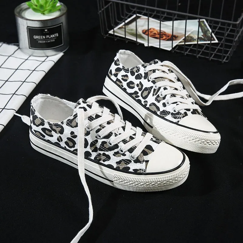 High-top, low-top leopard print Canvas Shoes