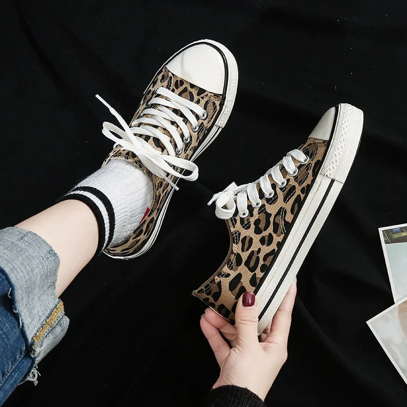 High-top, low-top leopard print Canvas Shoes
