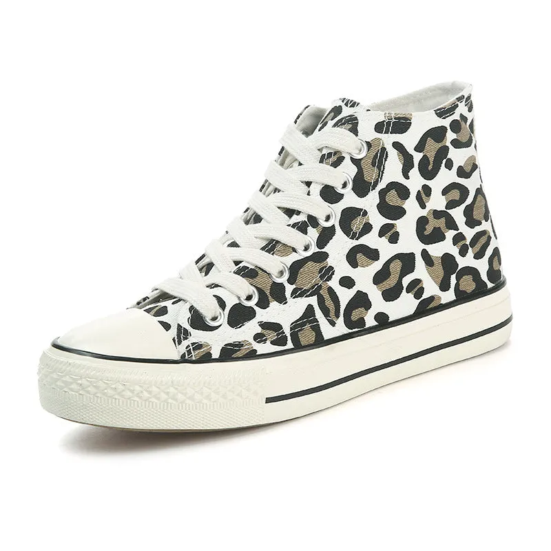 High-top, low-top leopard print Canvas Shoes