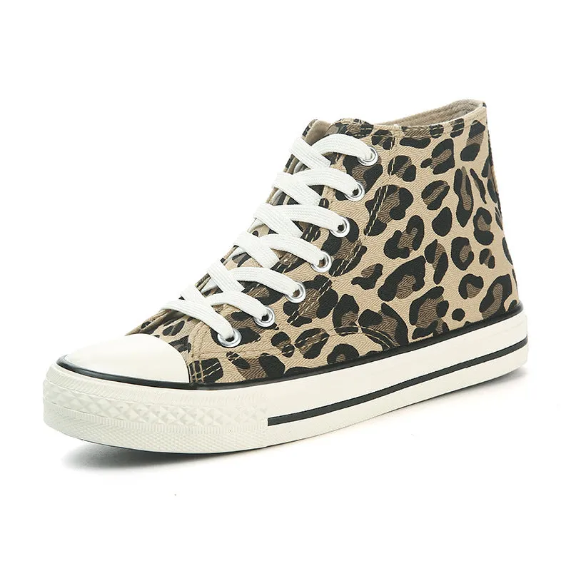 High-top, low-top leopard print Canvas Shoes
