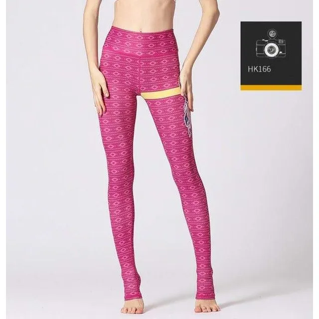 High Waist Flower Printed Yoga Pants