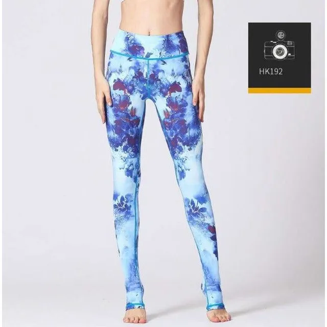 High Waist Flower Printed Yoga Pants