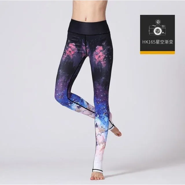 High Waist Flower Printed Yoga Pants