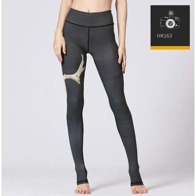 High Waist Flower Printed Yoga Pants