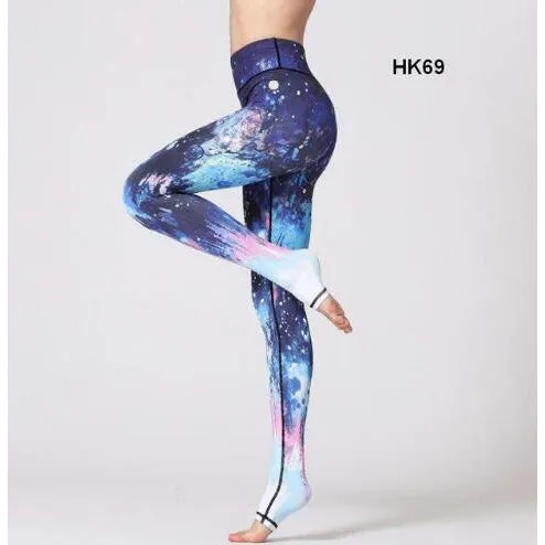 High Waist Flower Printed Yoga Pants
