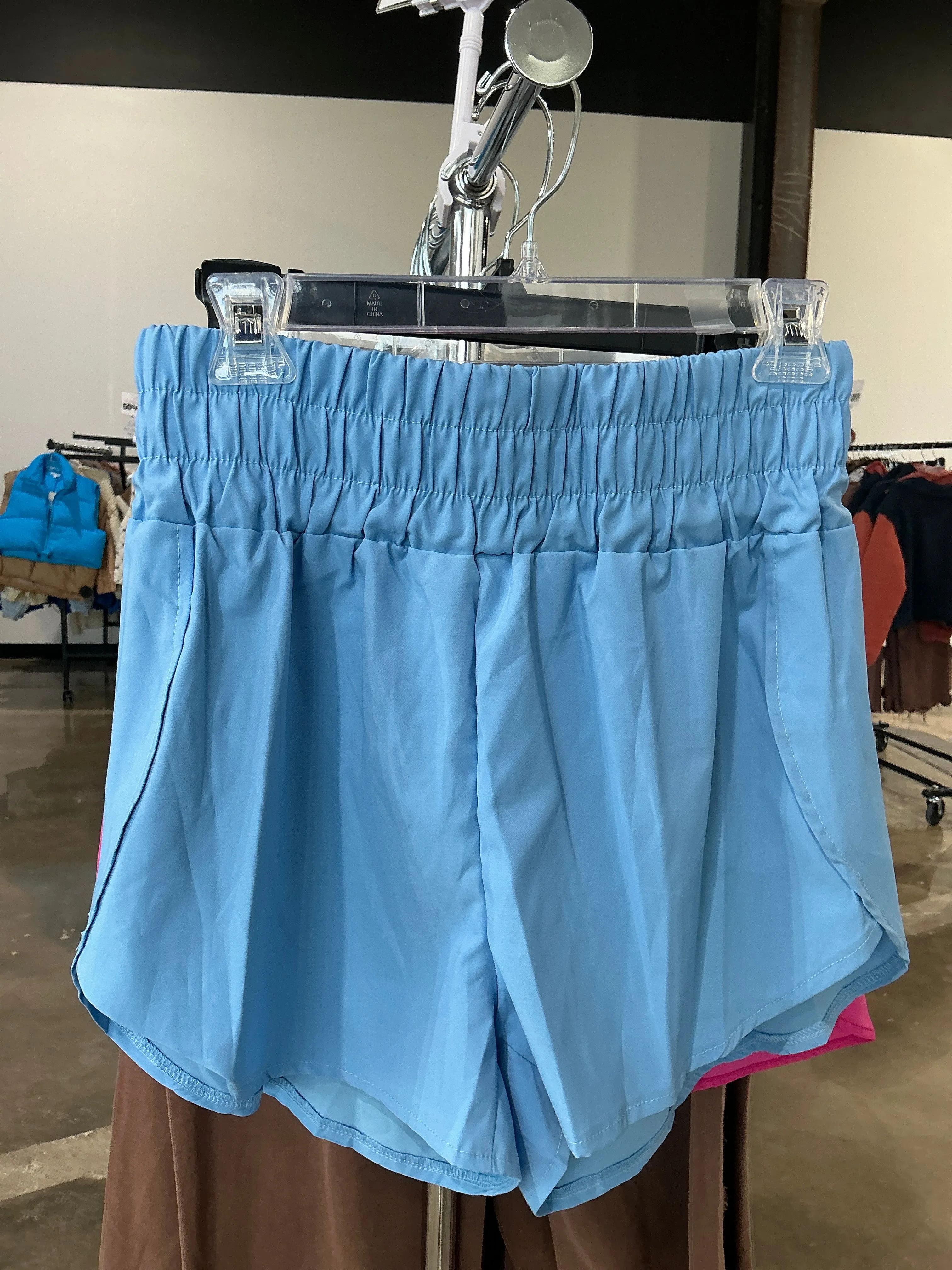 High Waist Windbreaker Shorts