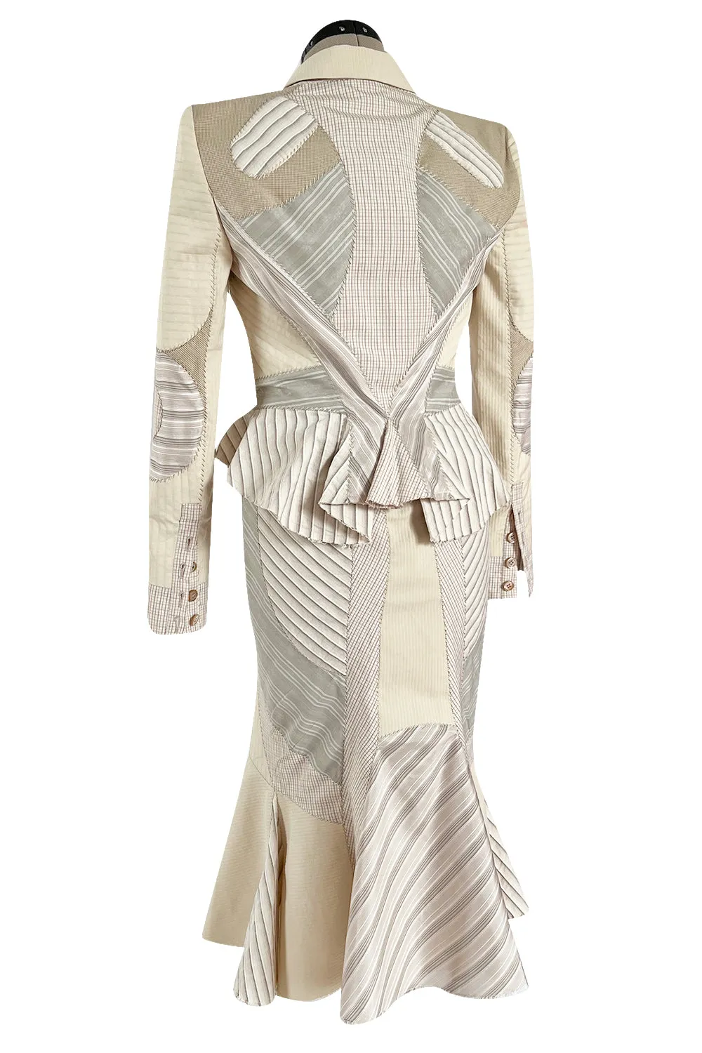 Highly Documented Spring 2004 Alexander McQueen 'Deliverance' Look 55 Patchwork Suit