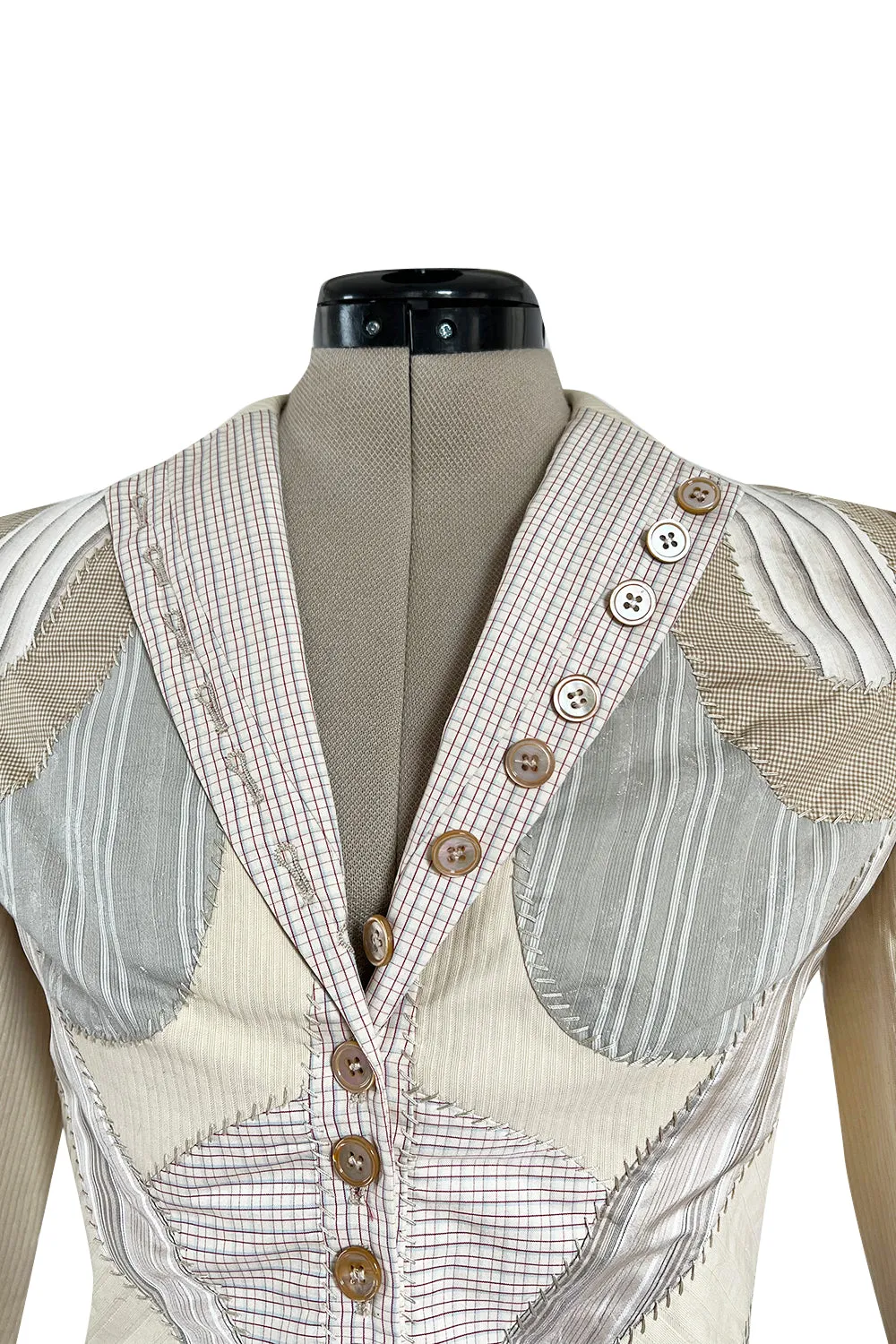 Highly Documented Spring 2004 Alexander McQueen 'Deliverance' Look 55 Patchwork Suit