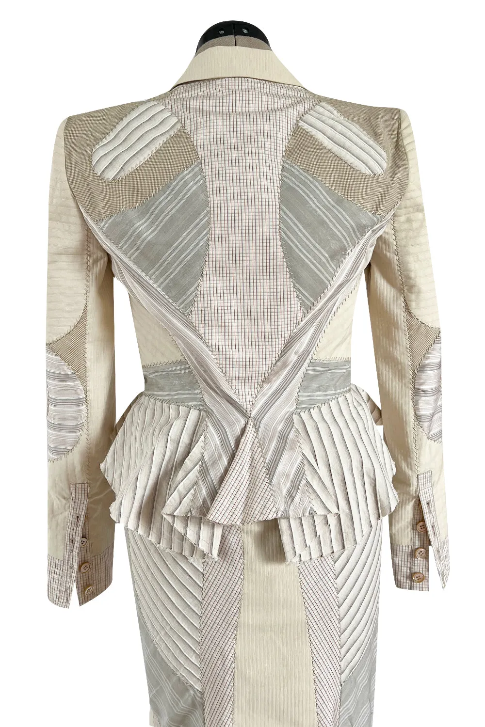 Highly Documented Spring 2004 Alexander McQueen 'Deliverance' Look 55 Patchwork Suit