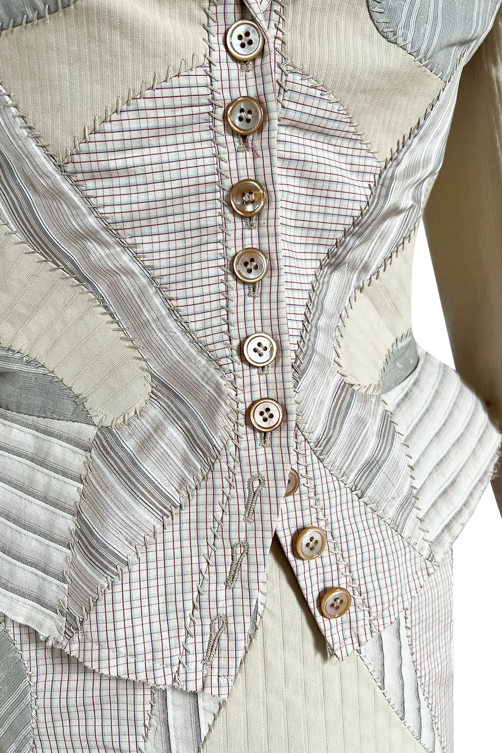 Highly Documented Spring 2004 Alexander McQueen 'Deliverance' Look 55 Patchwork Suit