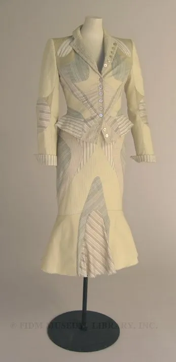 Highly Documented Spring 2004 Alexander McQueen 'Deliverance' Look 55 Patchwork Suit