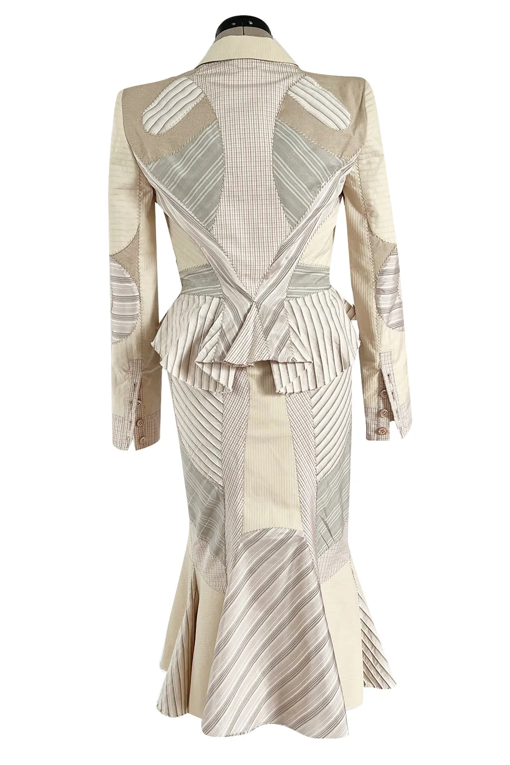 Highly Documented Spring 2004 Alexander McQueen 'Deliverance' Look 55 Patchwork Suit