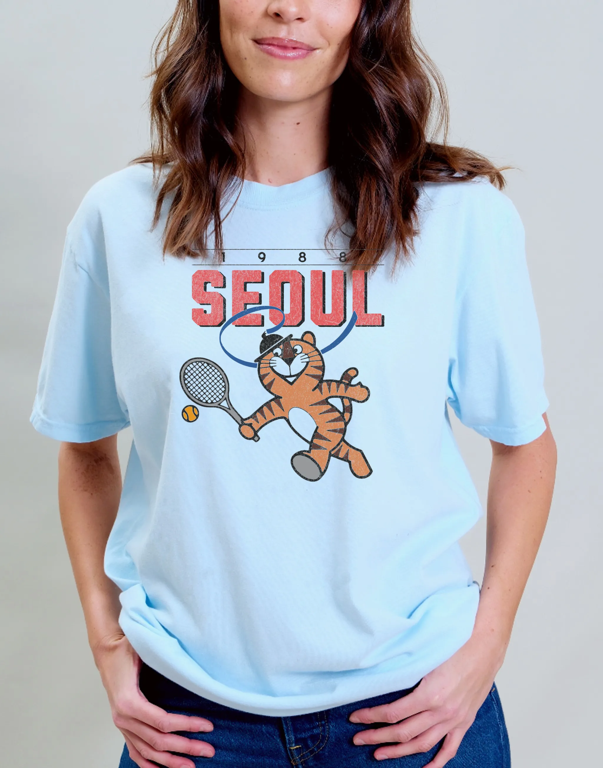 Hodori Tennis, 1988 Seoul Summer Games, Vintage Wash T-Shirt