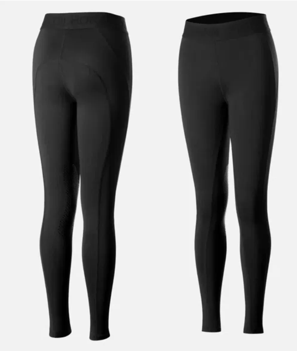 Horze Kid's Madison Knee Patch Tights, Silicone Grip