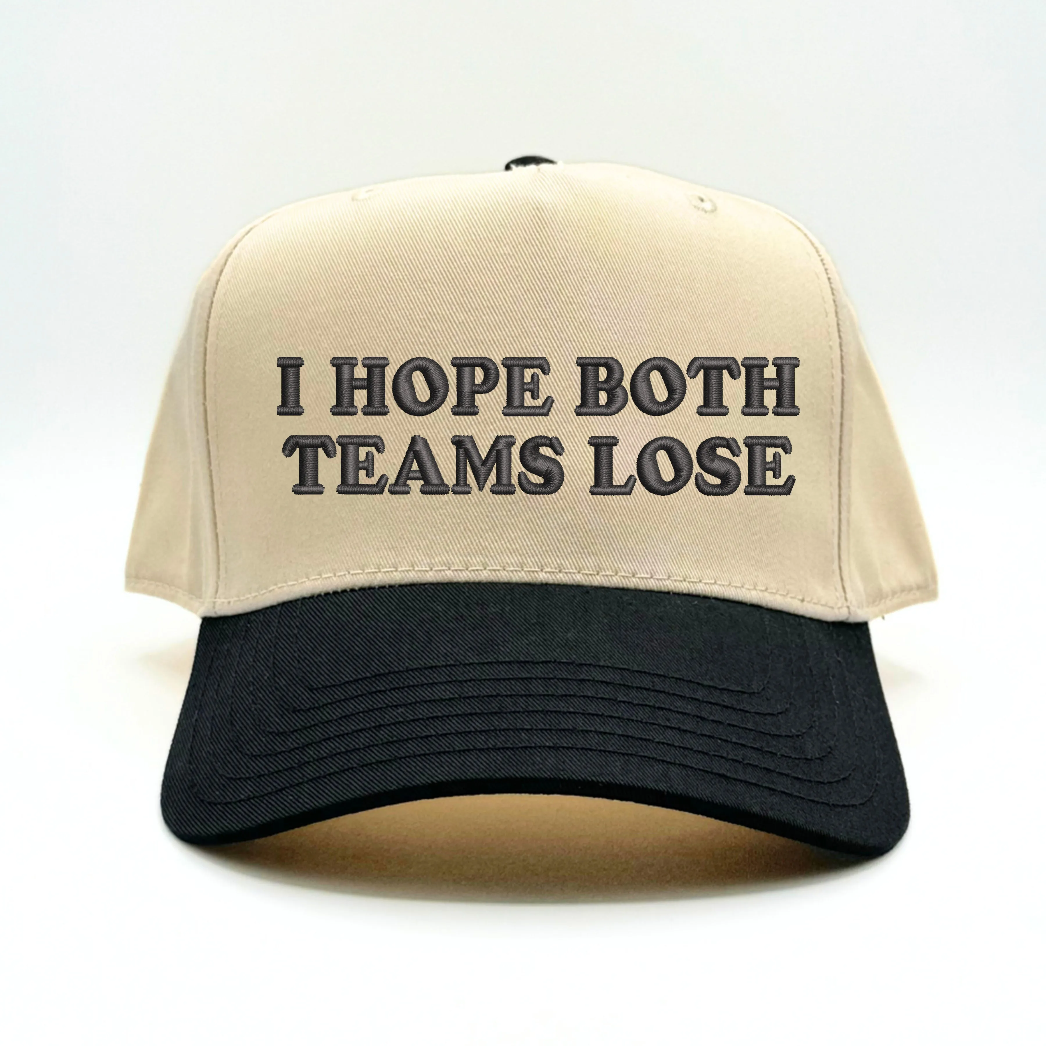 I Hope Both Teams Lose Embroidered 5-Panel  Baseball Hat