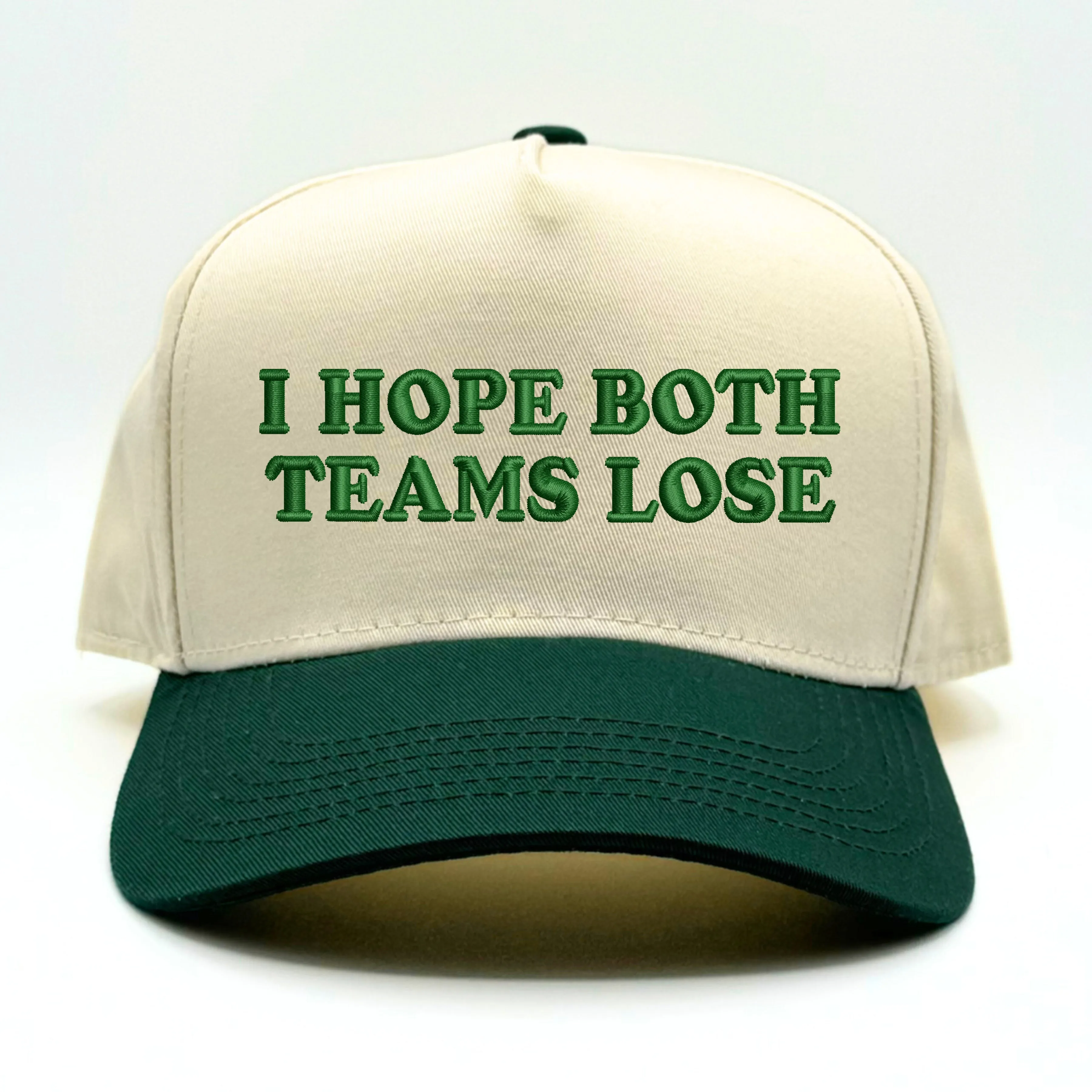I Hope Both Teams Lose Embroidered 5-Panel  Baseball Hat