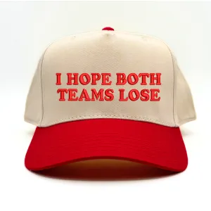 I Hope Both Teams Lose Embroidered 5-Panel  Baseball Hat