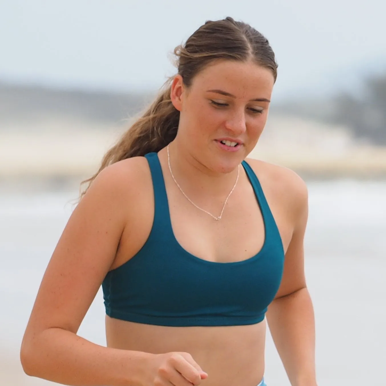 IMPI Strappy Running Bra Top - Emerald Teal