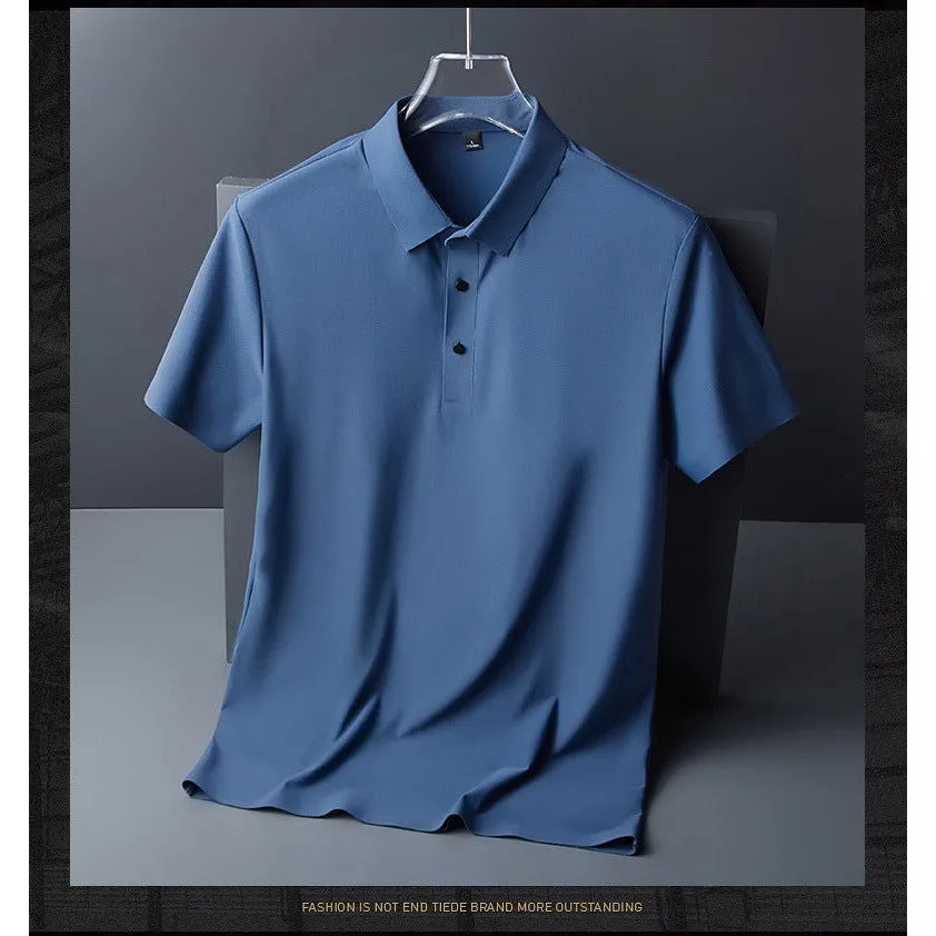 INSTOCK-Summer thin breathable lapel short-sleeved T-shirt