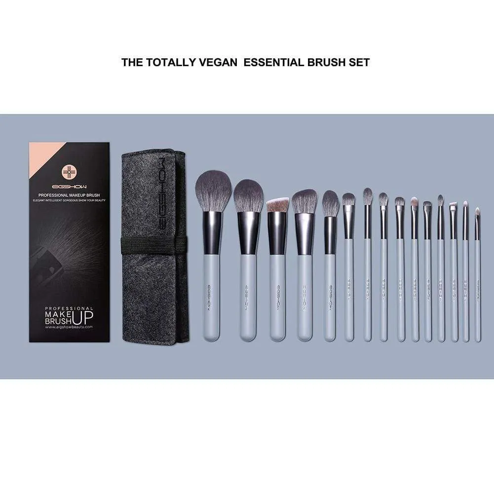 JADE SERIES - 15 PCS MAKEUP BRUSH KIT - AGATE GREY