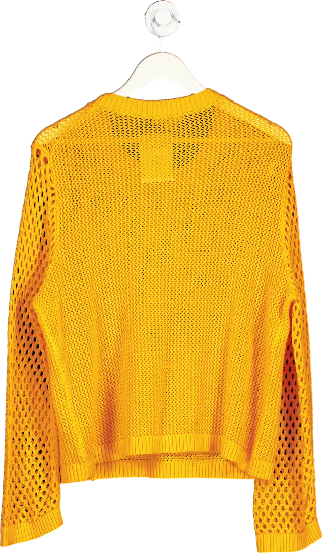 J.Crew Yellow Open Knit Jumper UK L