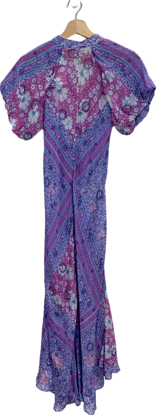 Jens Pirate Booty Purple Floral Maxi Dress UK S