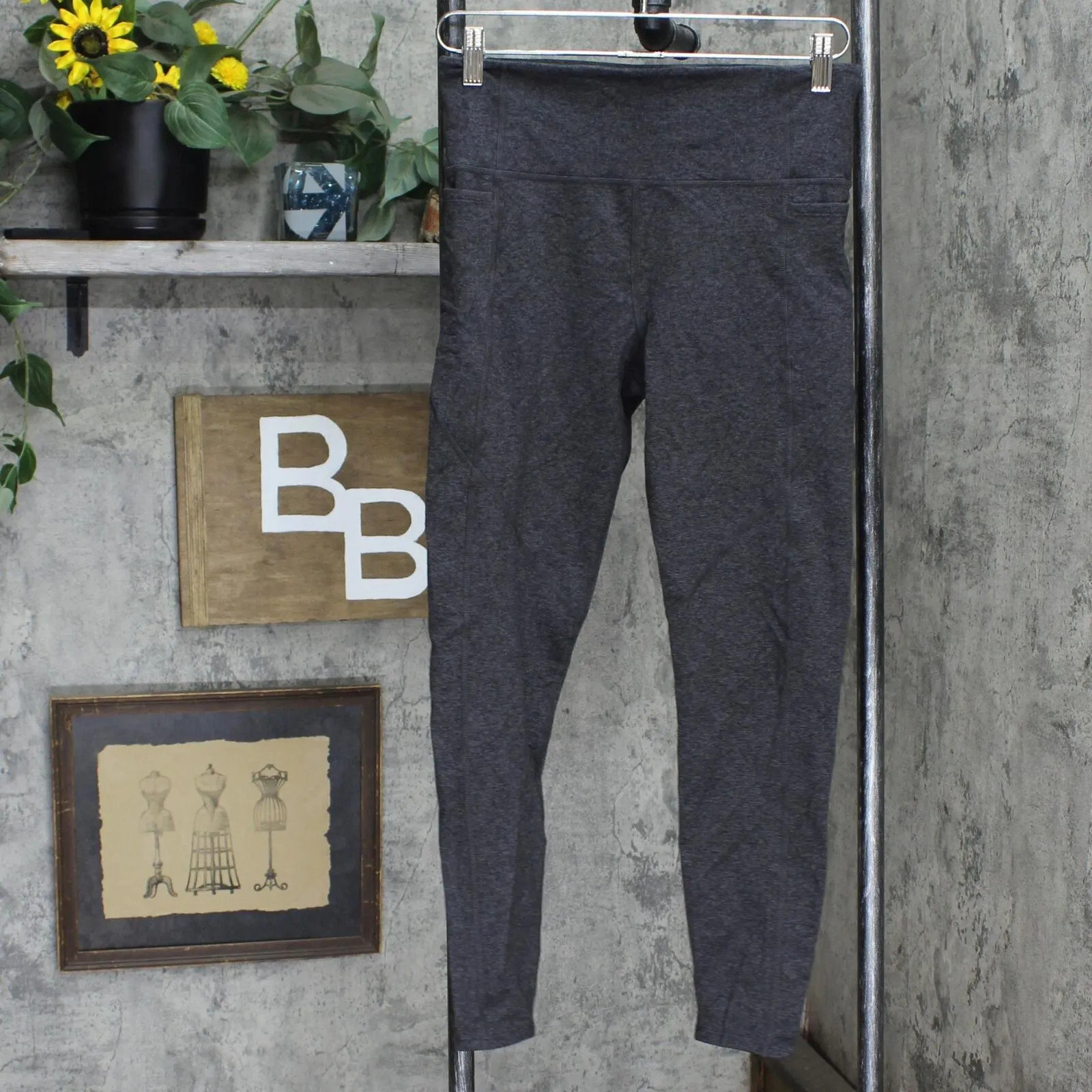 JoyLab Women's High-Waisted Brushed Jersey 7/8 Leggings 77641044 Charcoal Gray M