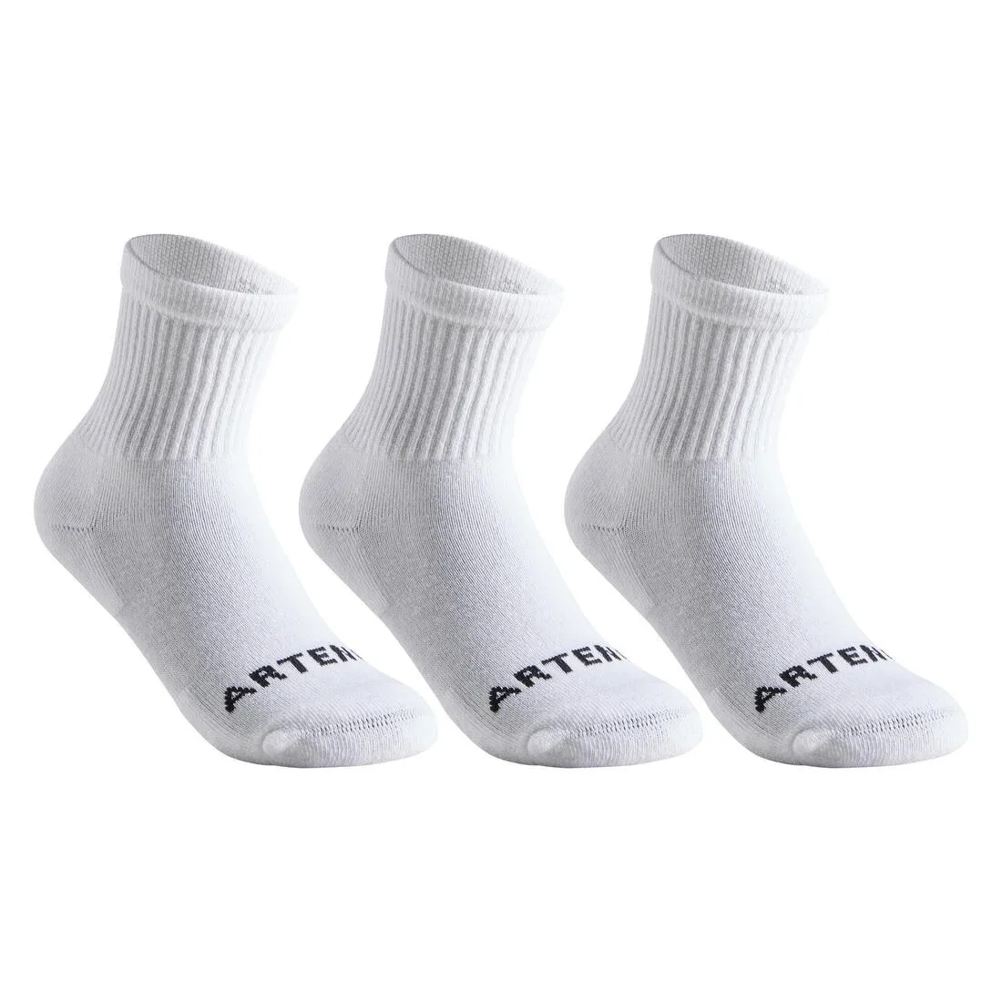 Kids' High Racket Sports Socks RS100 Tri-Pack - White