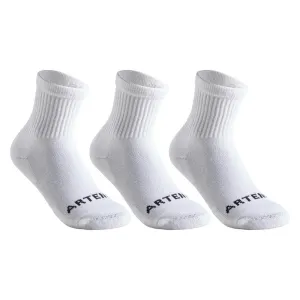 Kids' High Racket Sports Socks RS100 Tri-Pack - White