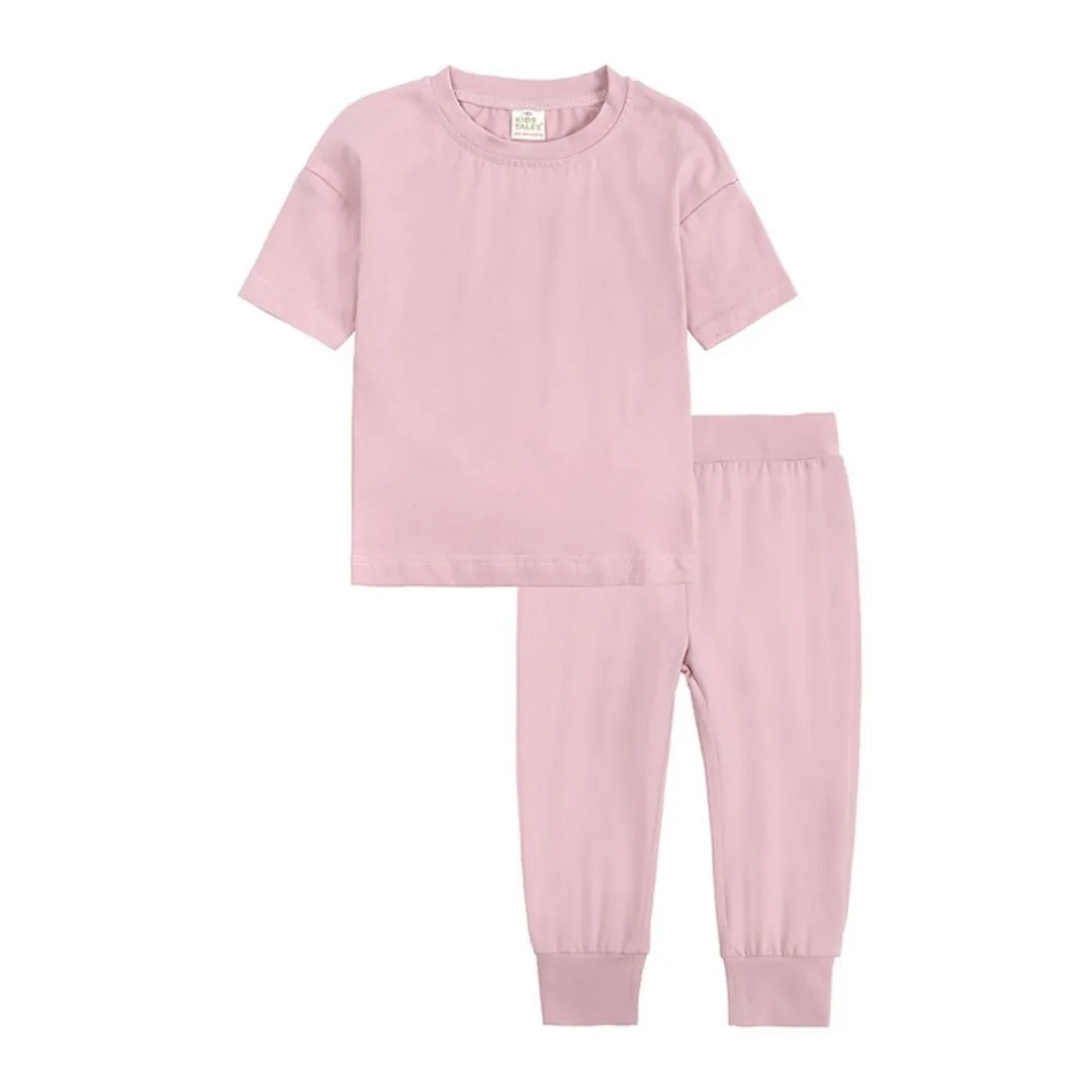 Kids Tales Short Sleeve Loungeset -  Pink