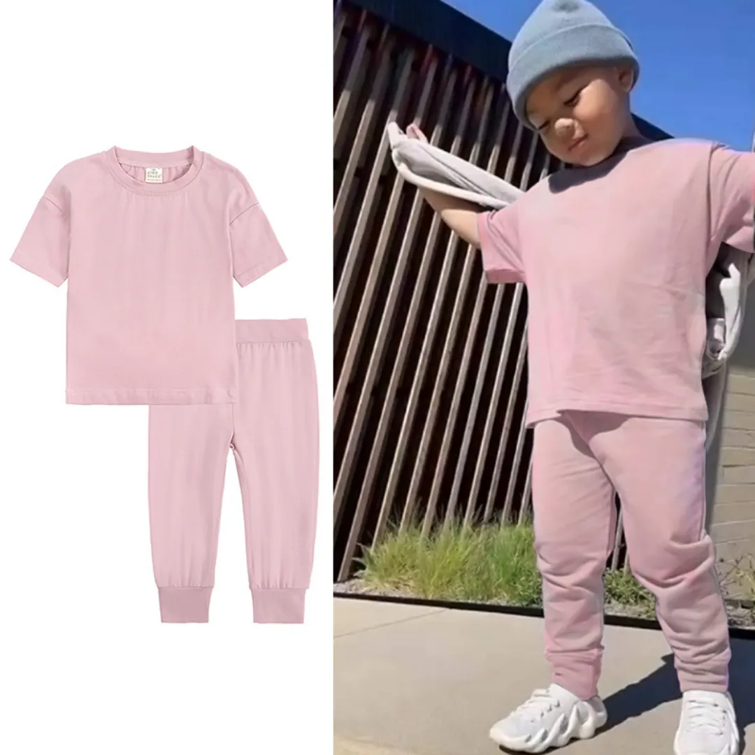 Kids Tales Short Sleeve Loungeset -  Pink