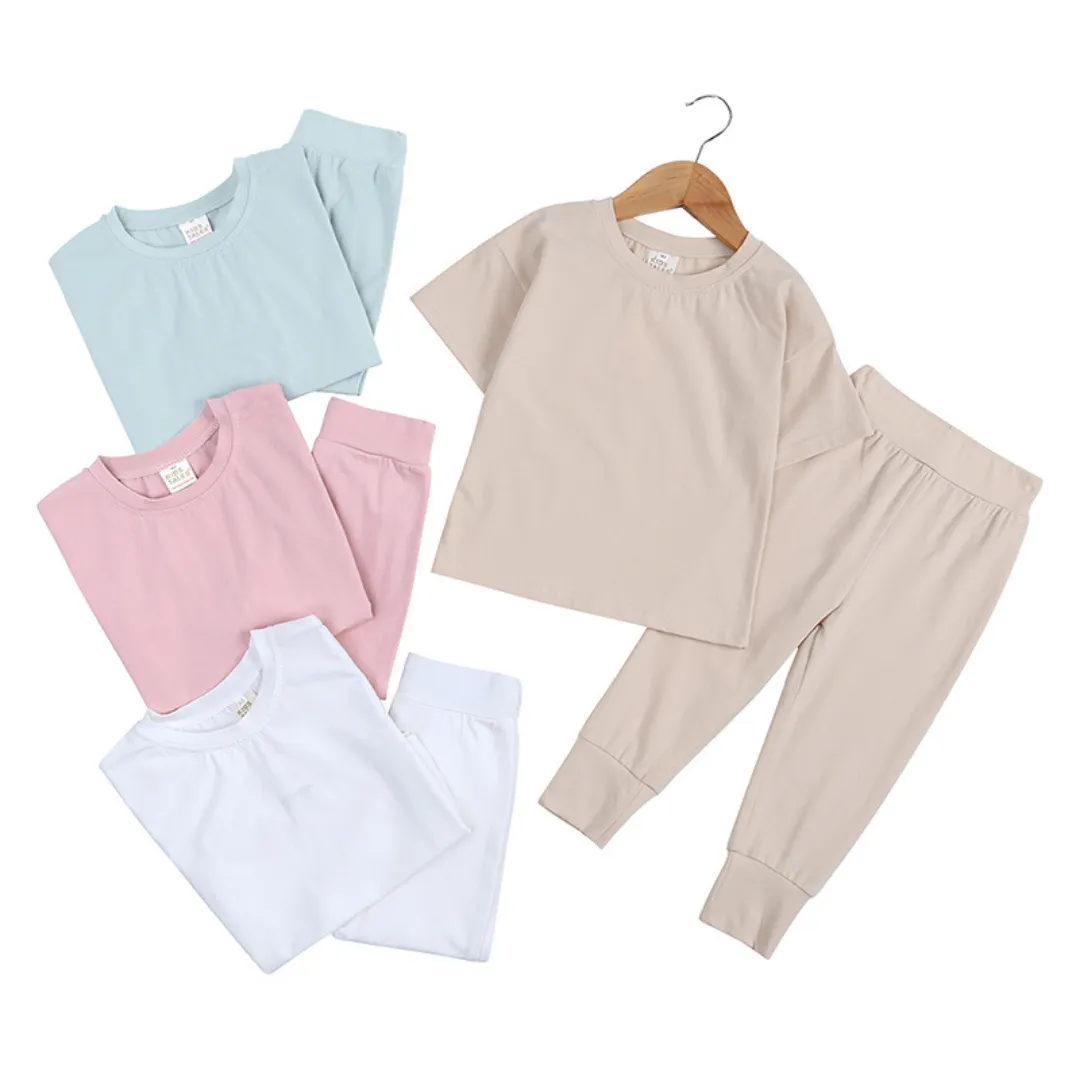 Kids Tales Short Sleeve Loungeset -  Seafoam Blue