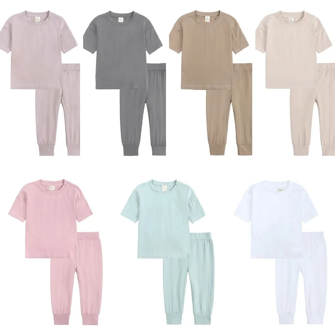 Kids Tales Short Sleeve Loungeset -  Tan