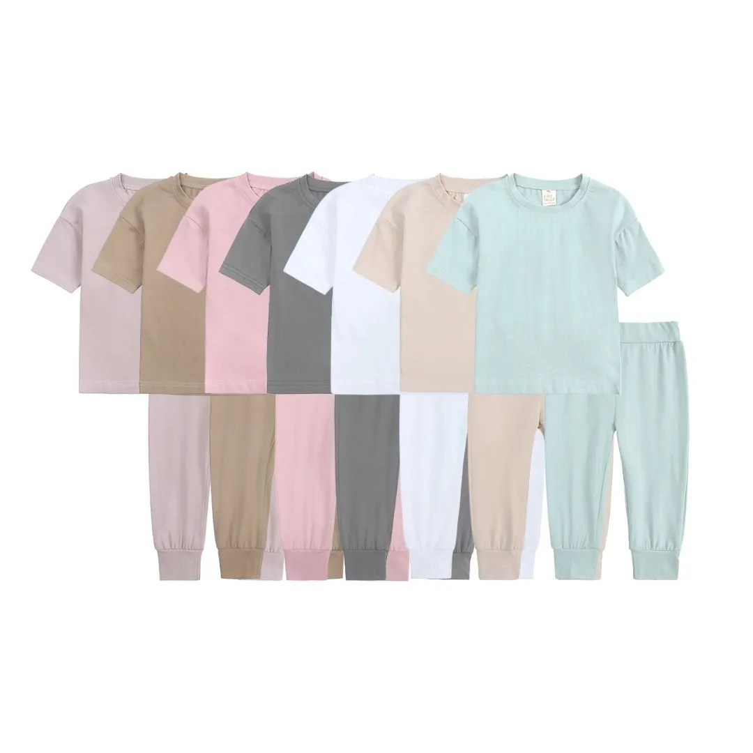 Kids Tales Short Sleeve Loungeset -  Tan