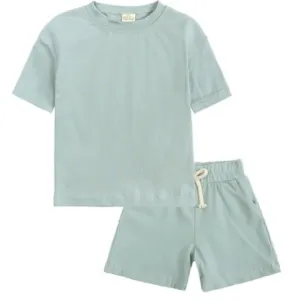 Kids Tales Shorts and Tee Set - Seafoam Blue