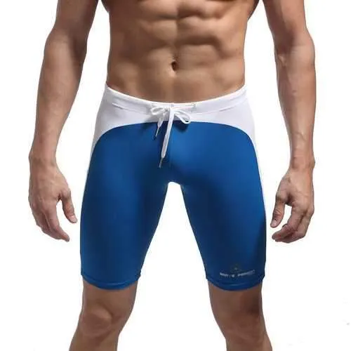 Knee Long Slim Fit Swim Trunks