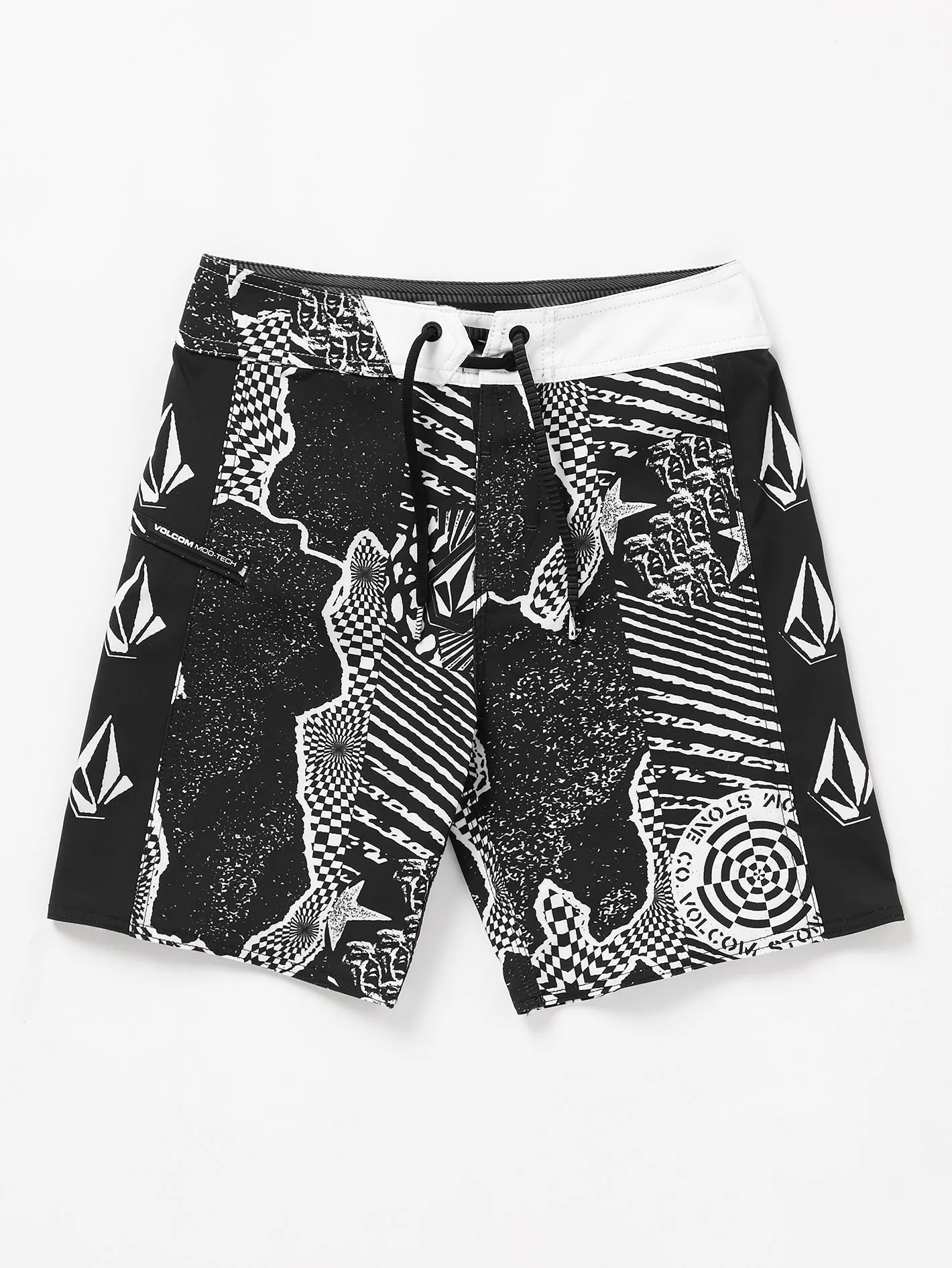 Lido Iconic Mod Boardshort - BLACK WHITE - (KIDS)