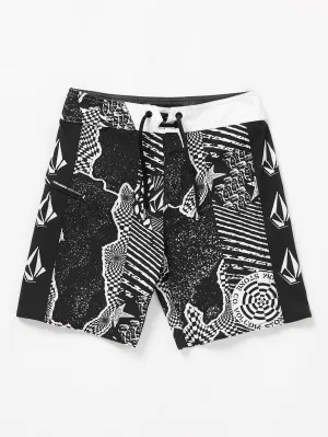 Lido Iconic Mod Boardshort - BLACK WHITE - (KIDS)