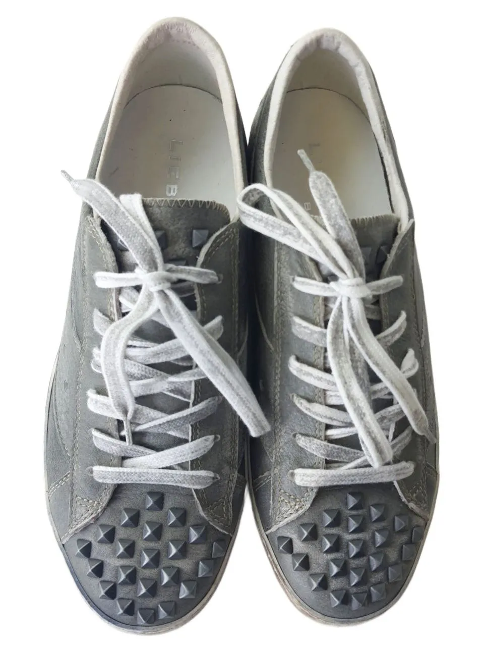 LIEBESKIND Women's Grey Leather Low Top Sneakers #LK5021 NWOB