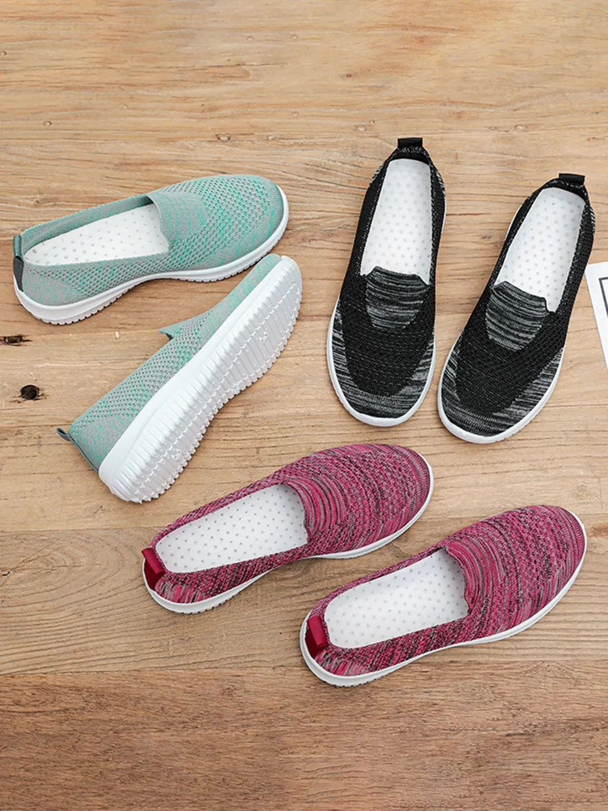 Lightweight Breathable Flyknit Mesh Casual Shoes Sneakers