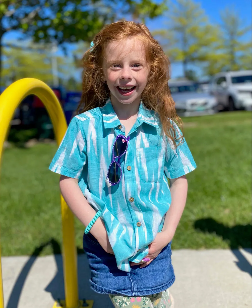 Lil' Minty Ikat Kids Shirt