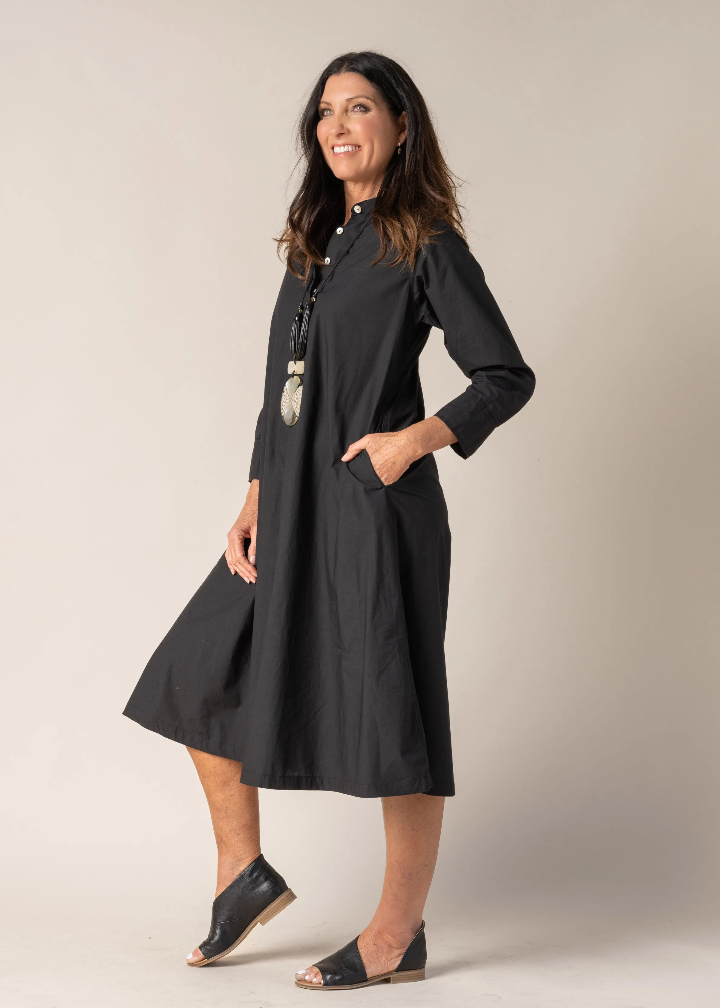 Lolita Cotton Dress in Onyx