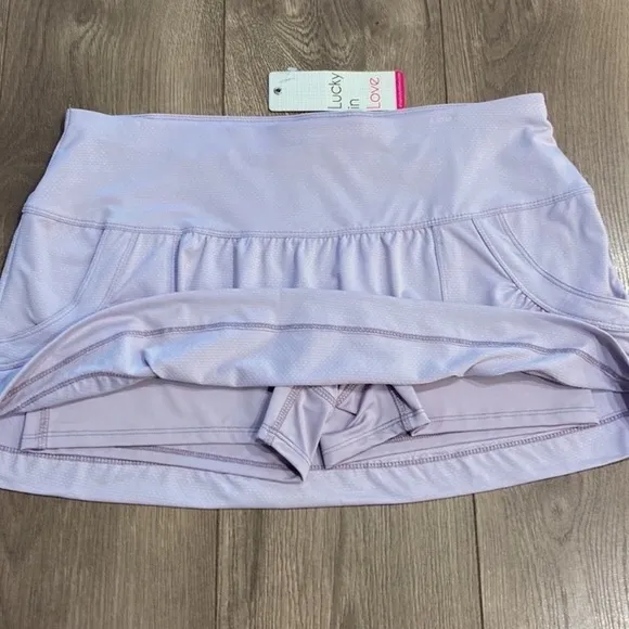 Lucky in Love 12” Undercover Love Bermuda Pocket Lavender Tennis Skirt Large