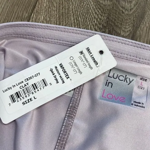 Lucky in Love 12” Undercover Love Bermuda Pocket Lavender Tennis Skirt Large