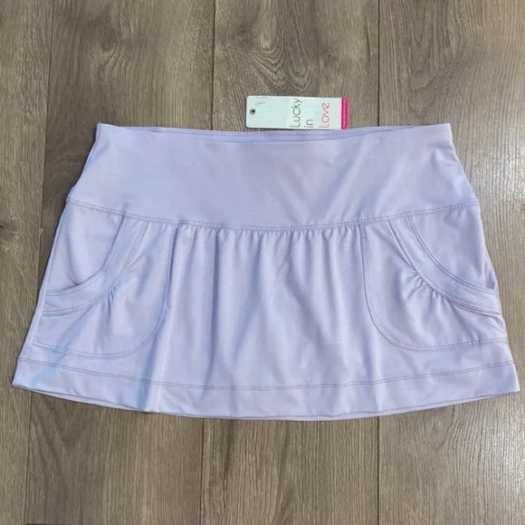 Lucky in Love 12” Undercover Love Bermuda Pocket Lavender Tennis Skirt Large