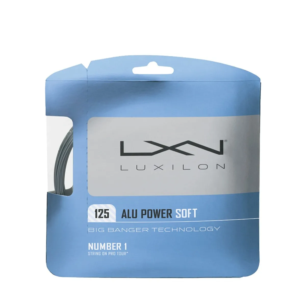 LUXILON Big Banger ALU Power Soft 125 Tennis String, Silver, 16L-Gauge