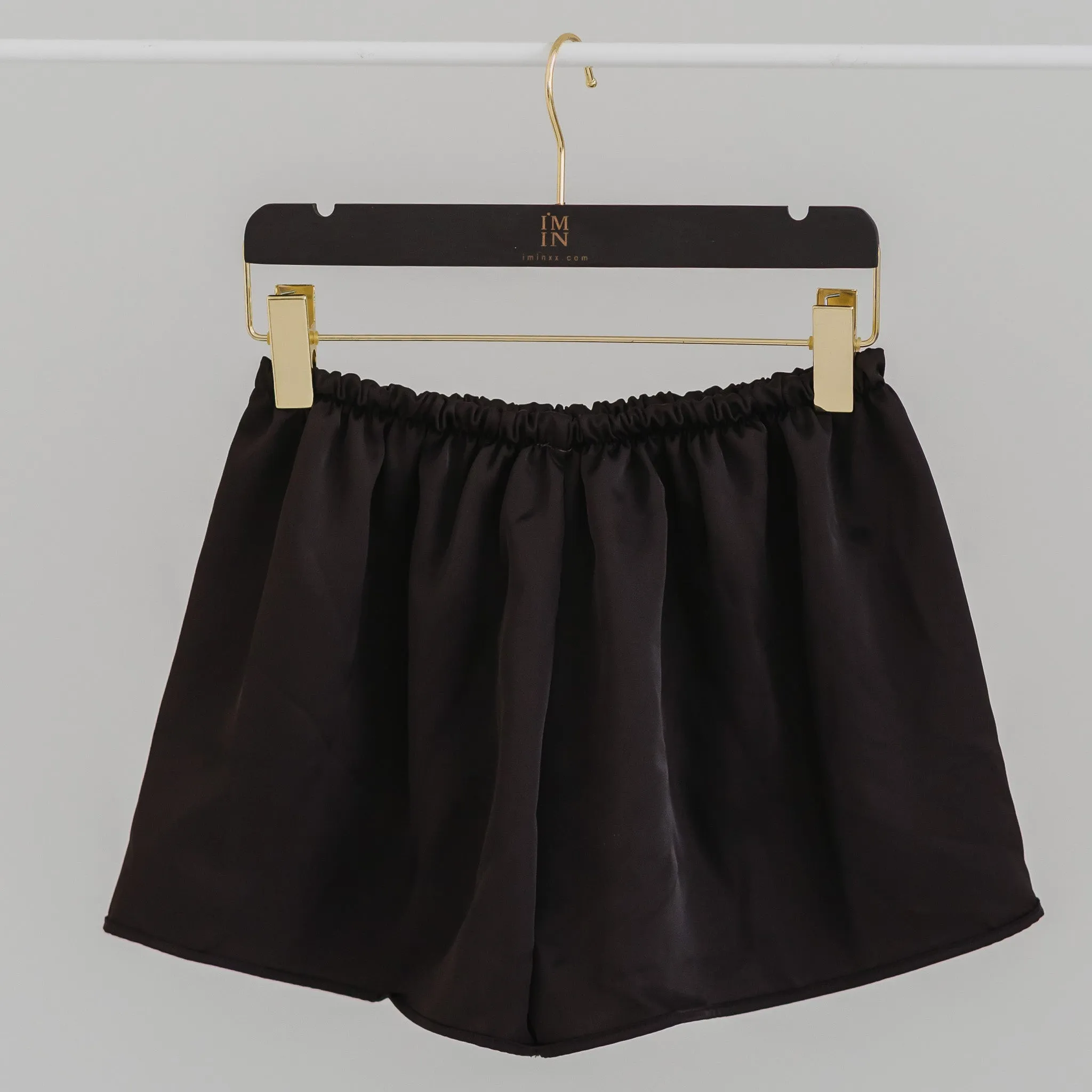 Luxurious Cooling Crease-less Satin Shorts in Eclipse