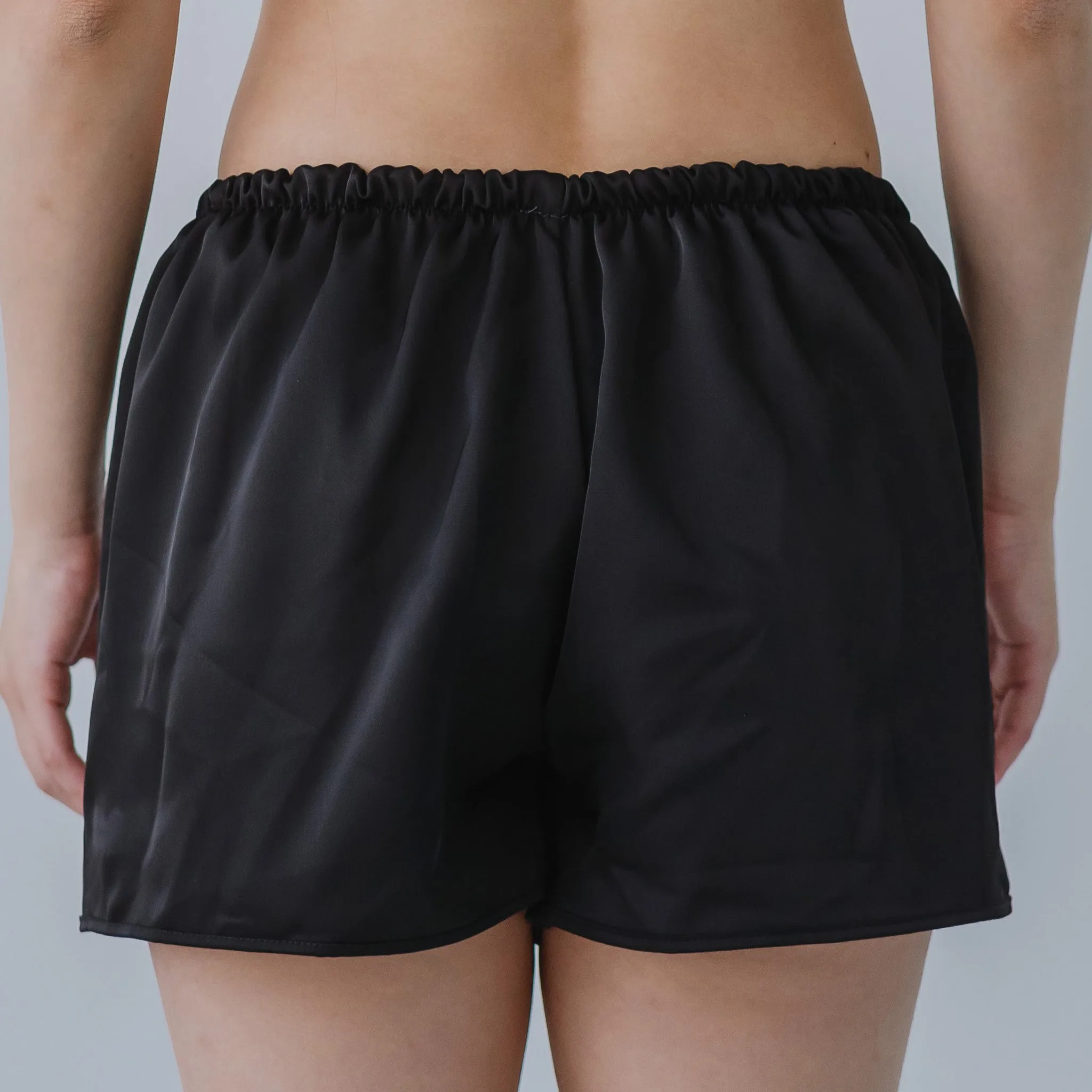 Luxurious Cooling Crease-less Satin Shorts in Eclipse