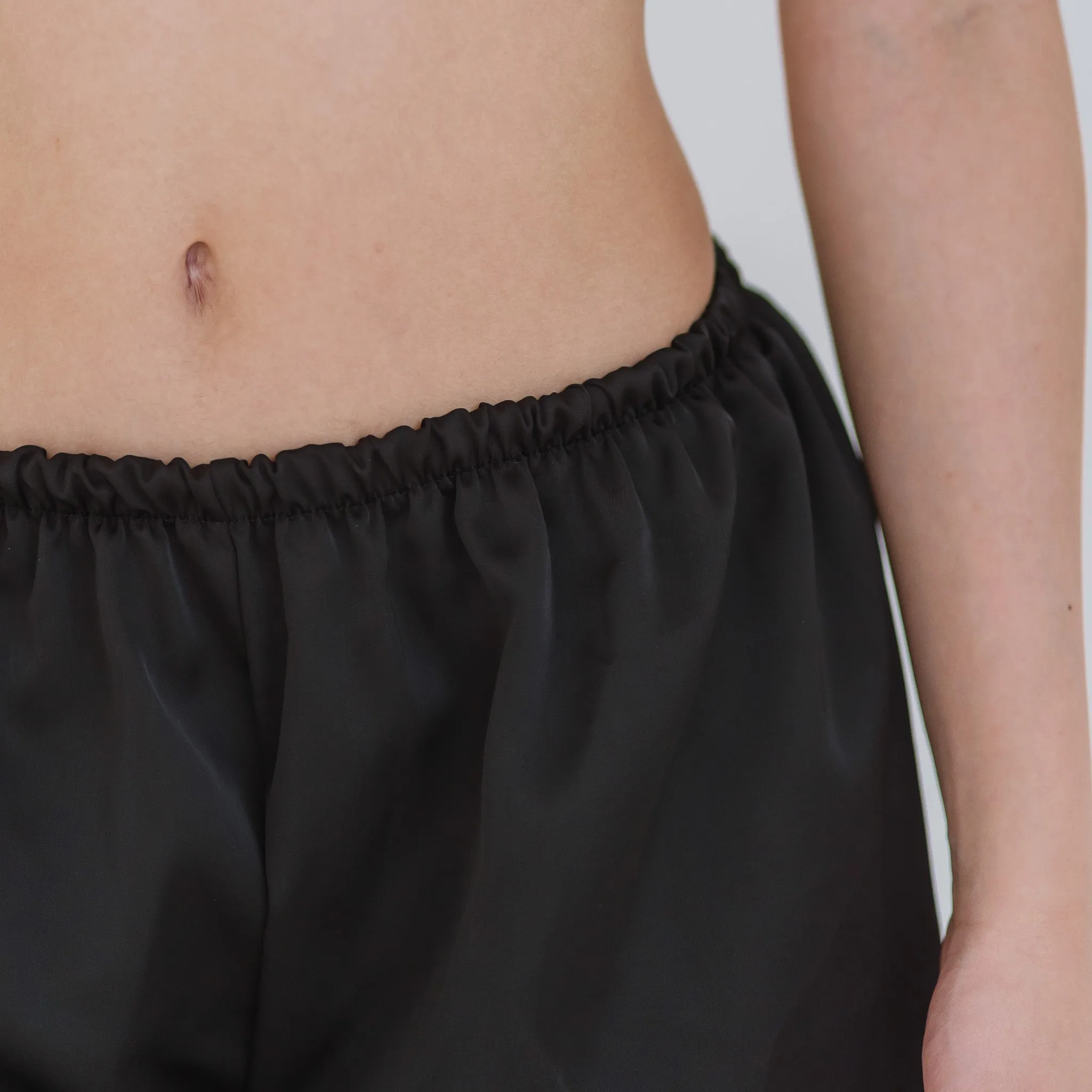 Luxurious Cooling Crease-less Satin Shorts in Eclipse